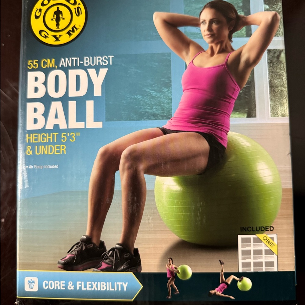 Brand new Gold's Gym Lime Anti-Burst Body Ball